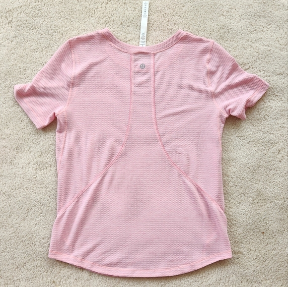 Lululemon Long Distance Short Sleeve Sweat Wick Lightweight Workout Pink 4 - Picture 9 of 9